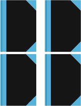 6x morceaux de cahier de luxe noir format A6 ligné / lignes - Cahier / bloc-notes - Fournitures de bureau/ fournitures scolaires