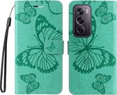 Coverup Butterfly Book Case - Adapté à la coque OPPO Reno12 Pro - Vert