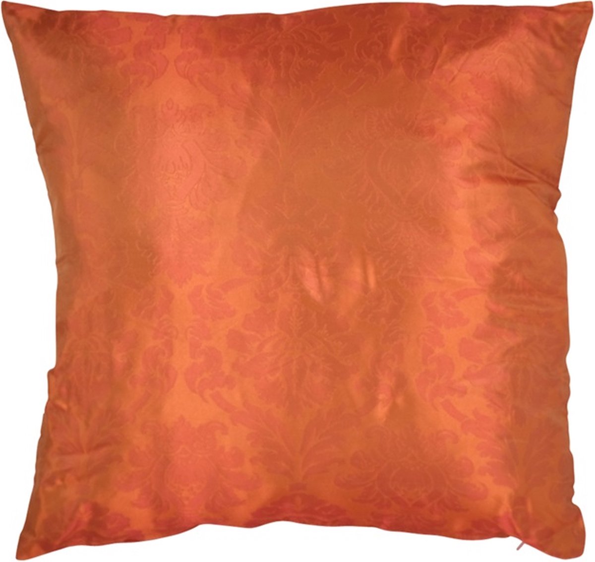 Linen & More Kussen Tafeta Damask Oranje | 50 X 50 | Sierkussen Voor Woonkamer Of Slaapkamer