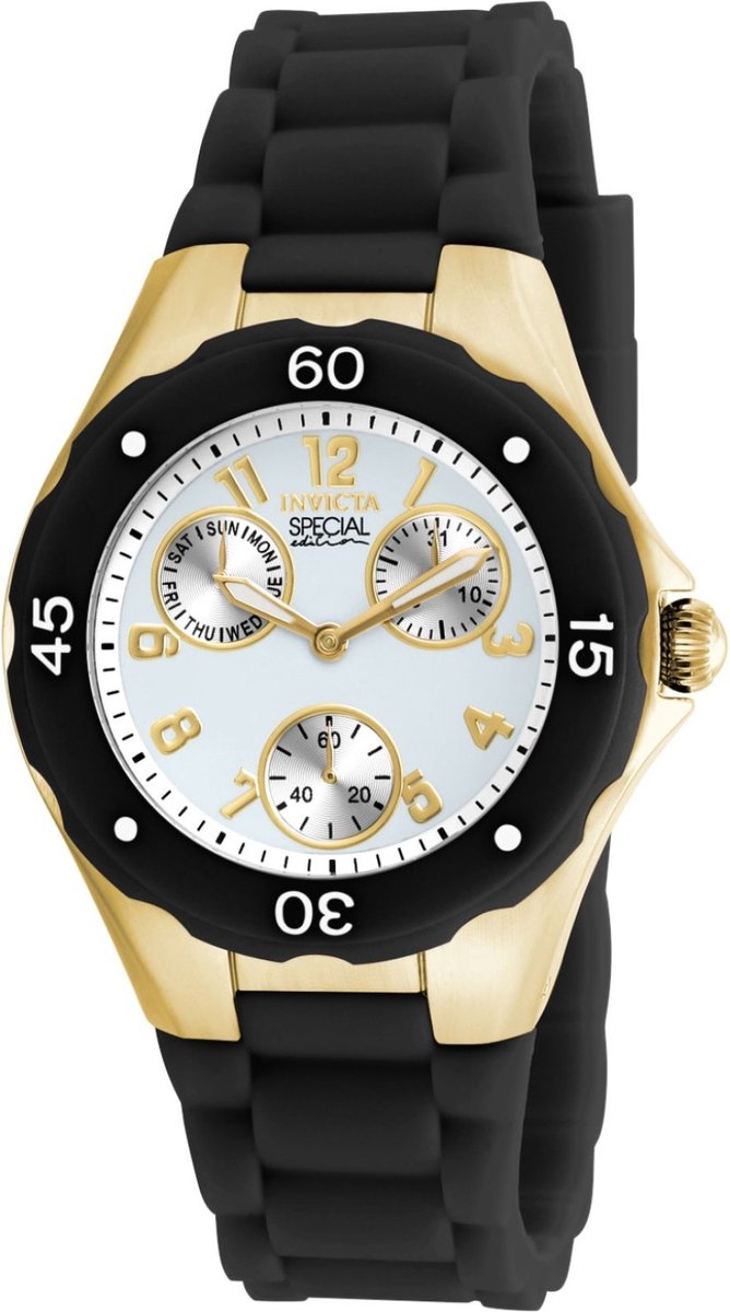 Invicta Angel 18797 Dames Horloge - Waterdicht - Analoog - Quartz Uurwerk - Roestvrij Staal met witte Wijzerplaat - 38mm