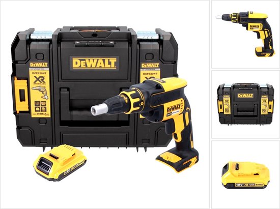 DeWalt DCF 620 NT accu-schroevendraaier voor droogbouw 18 V 30 Nm borstelloos + 1x accu 2,0 Ah + TSTAK - zonder oplader
