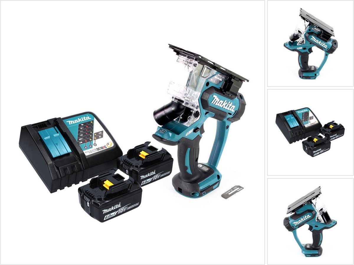 Makita DSD 180 RG accu gipsplaatzaag 18 V + 2x accu 6,0 Ah + oplader