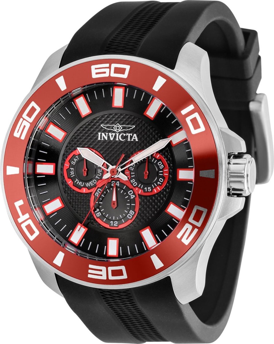 Invicta Pro Diver 35745 Heren Horloge - Waterdicht - Analoog - Quartz Uurwerk - Roestvrij Staal met zwarte Wijzerplaat - 50mm