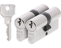AXA Dubbel Cilinderslot - 30/30 mm - Security - Veiligheidscilinder Vernikkeld - SKG** - incl. 6 sleutels
