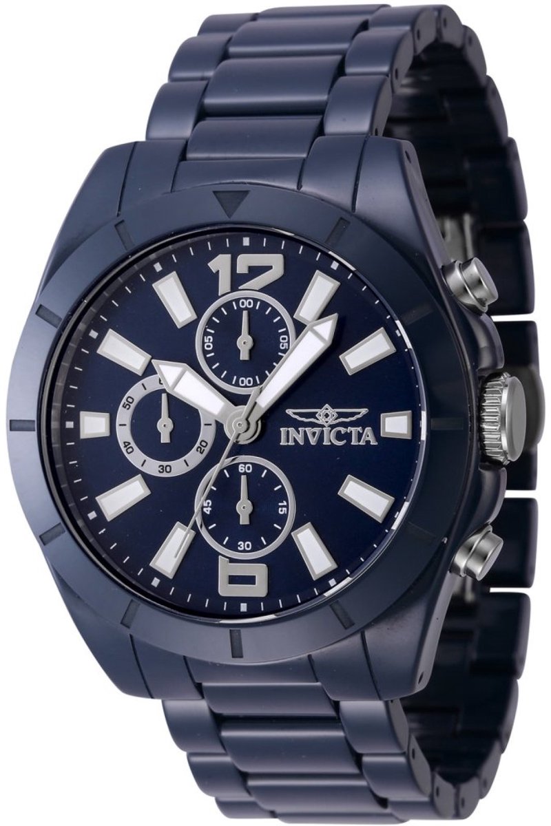 Invicta Ceramics 47332 Heren Horloge - Waterdicht - Analoog - Quartz Uurwerk - Keramisch met blauwe Wijzerplaat -44mm