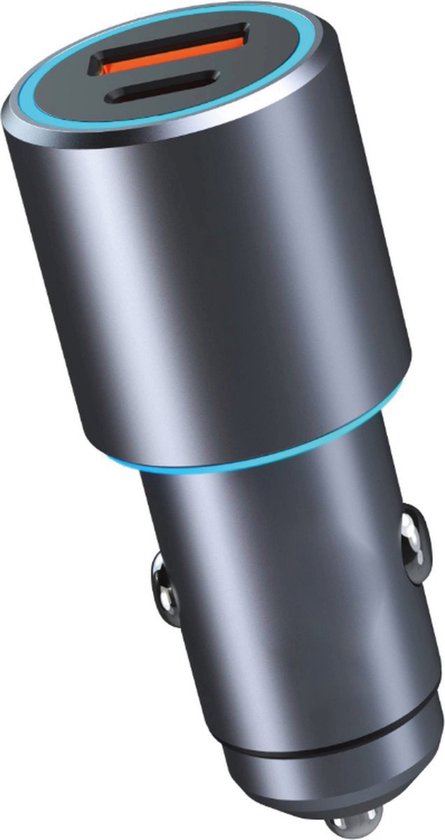 Autolader USB A & USB C - Auto oplader USB - USB C autolader 2 poorten - Auto lader - Sigarettenaansteker USB oplader auto - Snellader