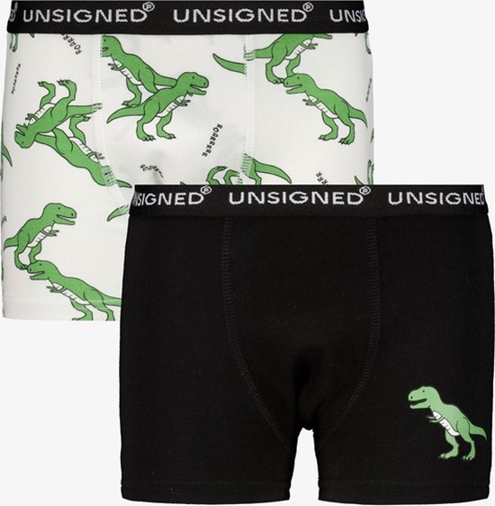Unsigned 2 pack jongens boxershorts T rex Groen Maat 98 104 bol