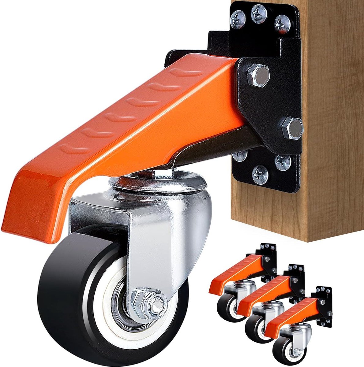 Zwenkwielen voor zware lasten transportwielen looprol voor werkbank 300 kg 635 mm 4 stuks Caster Kit