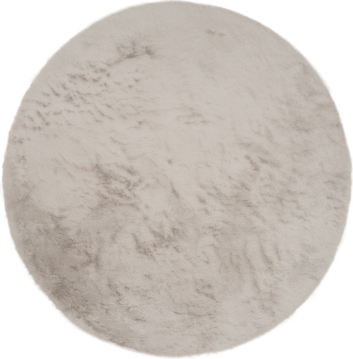 Veer Carpets Vloerkleed Morbido Taupe 5529 - Rond ø200 cm - Extra Hoogpolig Fluffy Vloerkleed in Scandinavische / Hotel Chique Stijl