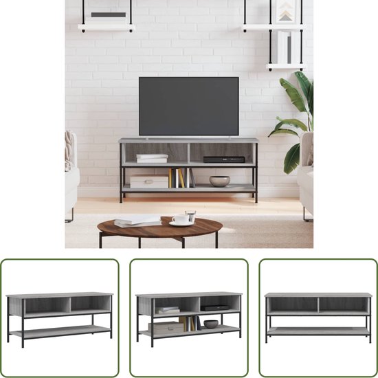 Foto: The living store tv kast industrial grijs sonoma eiken 100 x 35 x 45 cm