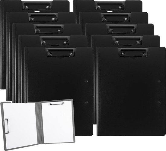 Presse-papiers A4 Pliables CYEER - Lot De 10, Noir, Pour Bureau, école Ou Restaurant