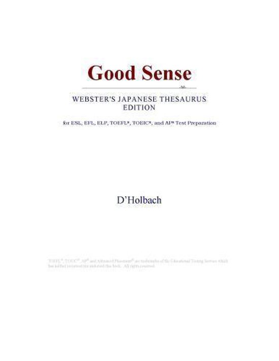 Good Sense (ster's Japanese Thesaurus Edition) (ebook), Icon Group