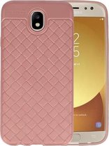 Roze Geweven TPU case hoesje voor Samsung Galaxy J7 2017 / Pro