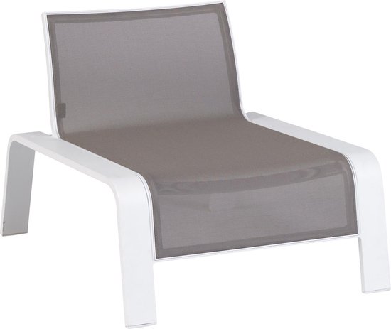 Exotan Ezee Design Lounge Fauteuil - Outdoor - Wit Aluminium - Stoffering  Taupe | bol.com