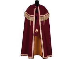 TV-sint fluweel bordorood mantel + stola