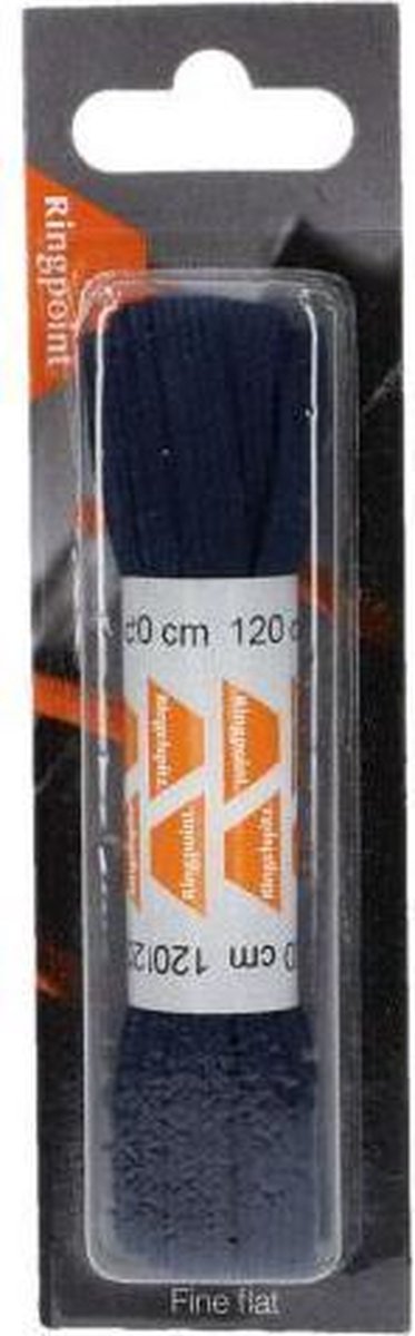 Ringpoint 60 - Platte moderne schoenveter - 100% katoen - 120cm - kleur navy