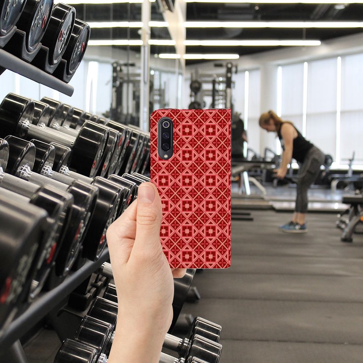 Xiaomi Mi 9 Hoesje met Magneet Batik Rood