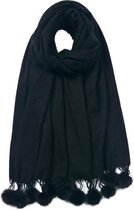 Sjaal Dames Effen 70*180 cm Zwart Synthetisch Shawl Dames Sjaal