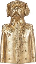 Decoratie Beeld Hond 8*6*15 cm Goudkleurig Kunststof Decoratief Figuur Decoratieve Accessoires Woonaccessoires