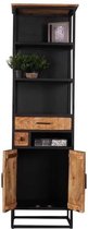 Kast | industrieel | mangohout | naturel | 53 x 38 x 191(h) cm