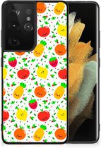 TPU Bumper Geschikt voor Samsung Galaxy S21 Ultra GSM Hoesje met Zwarte rand Fruits