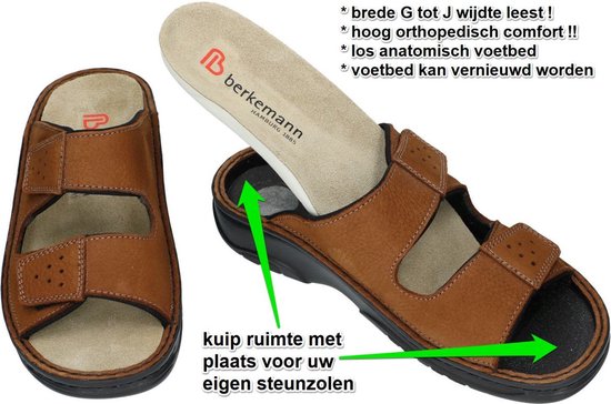 Berkemann -Heren - bruin - pantoffels & slippers