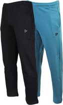 2-Pack Donnay Joggingbroek rechte pijp - Sportbroek - Heren - Maat L - Black/Vintage blue