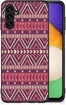 Coque arrière en TPU mignonne pour Samsung Galaxy A13 avec bord noir violet aztèque