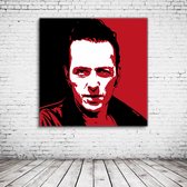 Pop Art Joe Strummer Poster in lijst - 90 x 90 cm en 2 cm dik - Fotopapier Mat 180 gr Framed - Popart Wanddecoratie inclusief lijst