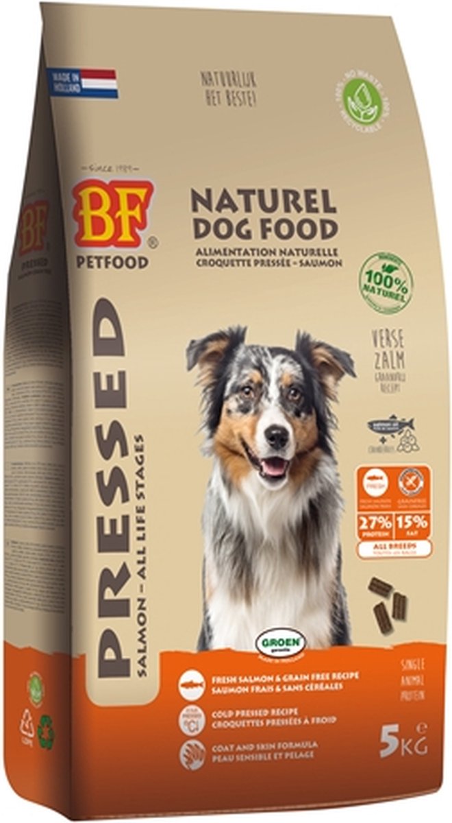 Biofood Vleesbrok Geperst Hondenbrokken Zalm 5 kg