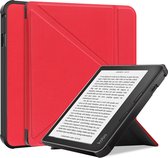 Hoesje Geschikt voor Kobo Libra 2 Hoesje Luxe Bescherm Case - Hoes Geschikt voor Kobo Libra 2 Hoes Book Cover - Rood