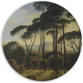 Art for the Home - Canvas Rond - Italiaans Landschap - 70 diameter in cm