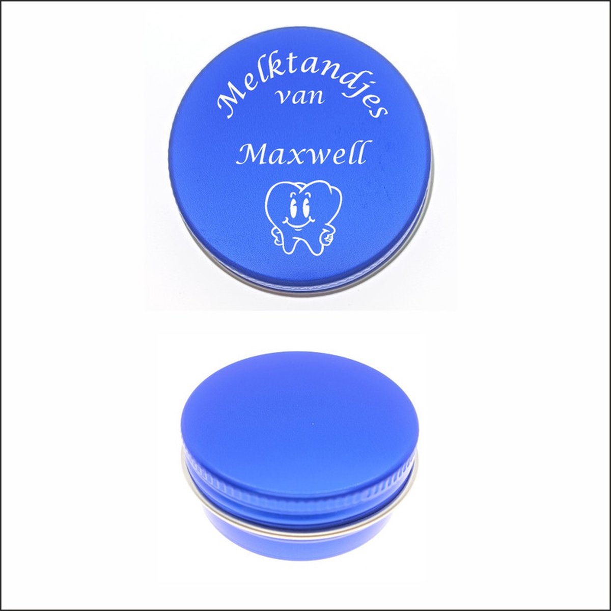 Goedkoopste Melktanden Blikje Met Naam Gravering - Maxwell