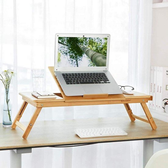 Laptop Tafel Bamboe Hoogte Verstelbaar Opvouwbaar Standaard - ZAZA Home