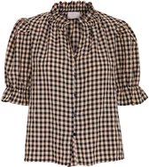 Minus Blouse Roka Blouse Mi4539  9349 Nomad Sand Checked Dames Maat - W38