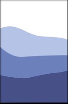 Walljar - Purple Waves I - Muurdecoratie - Poster met lijst