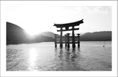 Walljar - Itsukushima Shrine - Zwart wit poster.