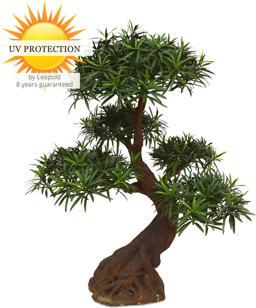 LeopoldFlora Deluxe kunstplant Podocarpus Bonsai x5 UV Groen