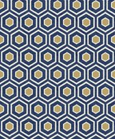 Behang grafisch hexagon - Behang - Muurdecoratie - Wallpaper - Vliesbehang - Amazzonia - 0,53 x 10,05 M.