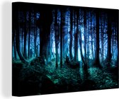 Tableau Toile Blauw forêt sombre - 60x40 cm - Décoration murale