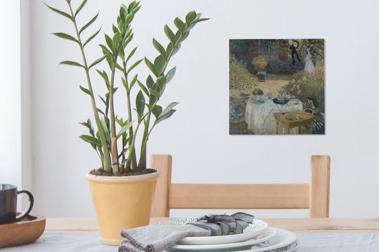 Canvas schilderij 20x20 cm - Wanddecoratie The luncheon - Schilderij van Claude Monet - Muurdecoratie woonkamer - Slaapkamer decoratie - Kamer accessoires - Schilderijen op canvas