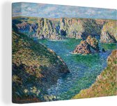 Canvas Schilderij Klifs bij Belle-Ile - Schilderij van Claude Monet - 120x90 cm - Wanddecoratie