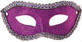 Carnival Toys Verkleedmasker Glitter Kant Textiel Roze One-size