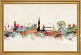 JUNIQE - Poster met houten lijst London -30x45 /Kleurrijk