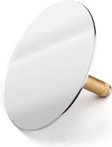 Navaris universele verstelbare chromen badplug - Afvoerplug zonder ketting voor badkuipen - Vervangende plug met afdichting - 44,5 mm