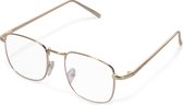 Navaris retro bril zonder sterkte - Vintage bril met blauw licht filter - Computer bril  - Beeldschermbril met metalen montuur