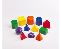 Gekleurde Geometrische Figuren – 12-delige Educatieve Speelset – Duurzame Kunststof Modellen voor Leren van Vorm & Ruimtelijk Inzicht