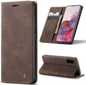 CaseMe Bookcase Pasjeshouder Hoesje Samsung Galaxy S20 Bruin - Telefoonhoesje - Smartphonehoesje - Zonder Screen Protector