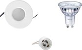 LED Spot Set - Igna - GU10 Fitting - Waterdicht IP65 - Inbouw Rond - Mat Wit - Ø82mm - Philips - SceneSwitch 827 36D - 1.5W-5W - Warm Wit 2200K-2700K - Dimbaar