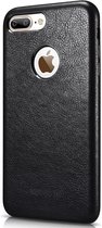 Backcase Lederen Hoesje iPhone 7 Plus Zwart - Telefoonhoesje - Smartphonehoesje - Zonder Screen Protector